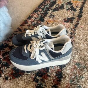 New Balance Navy and White Athletic Shoes